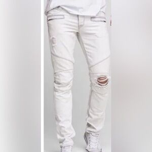 Hudson Blinder Biker Men’s Skinny Jeans in white